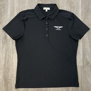 Sun Day Red Polo Shirt Womens Medium Black  Golf Performance Tech Genesis Invite